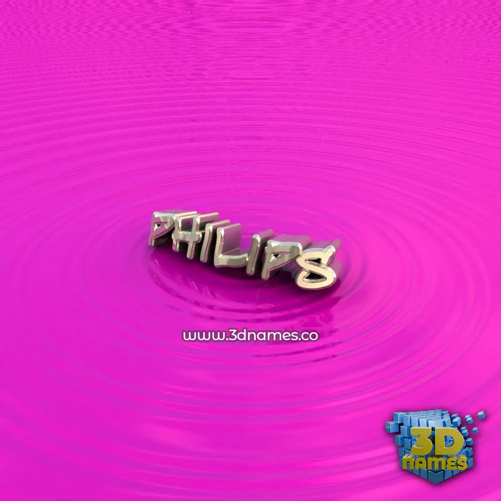 philips in Pink Graffiti style - 3D name wallpaper