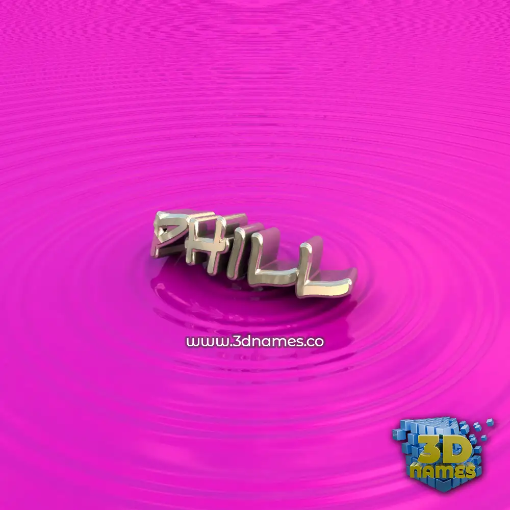 phill in Pink Graffiti style - 3D name wallpaper