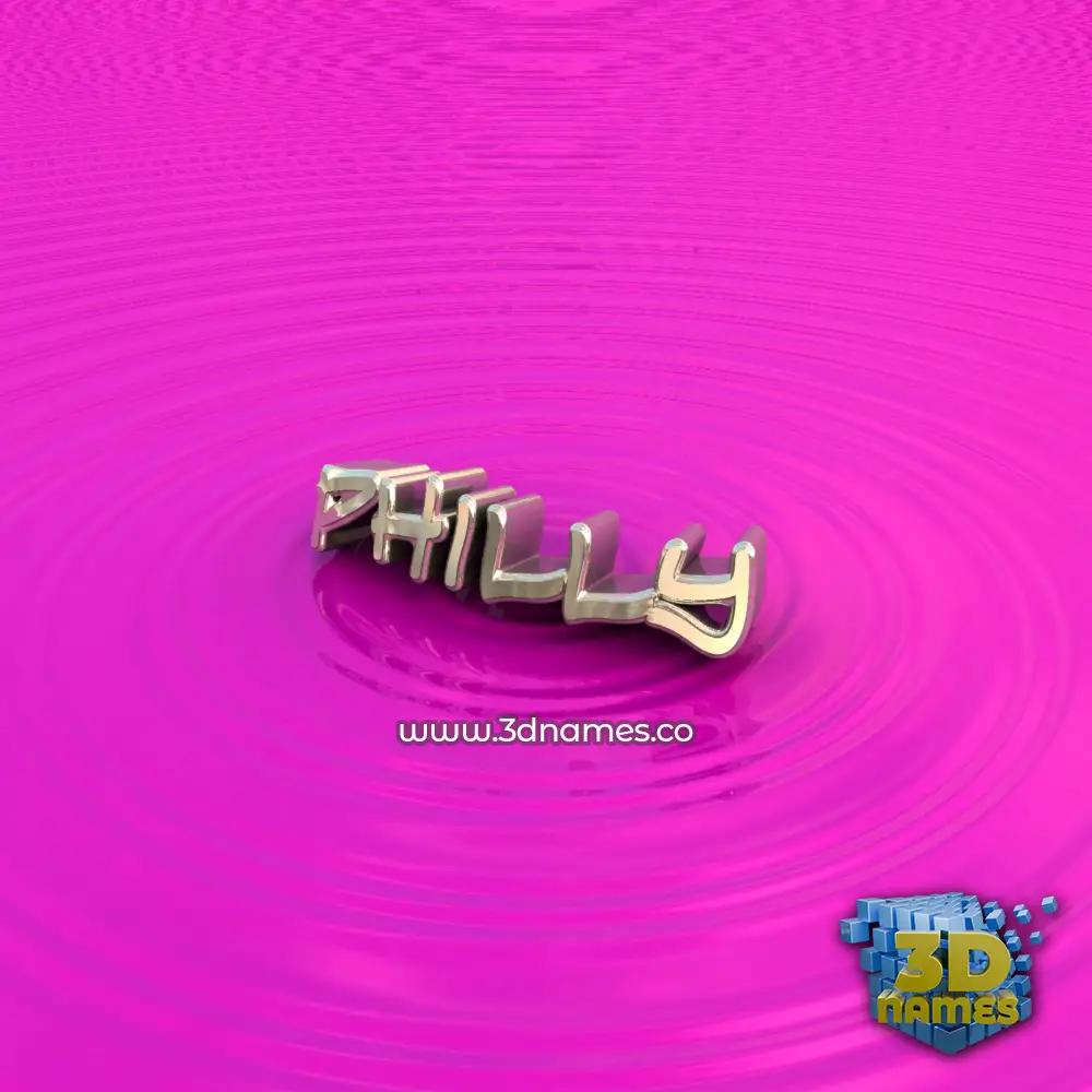 philly in Pink Graffiti style - 3D name wallpaper
