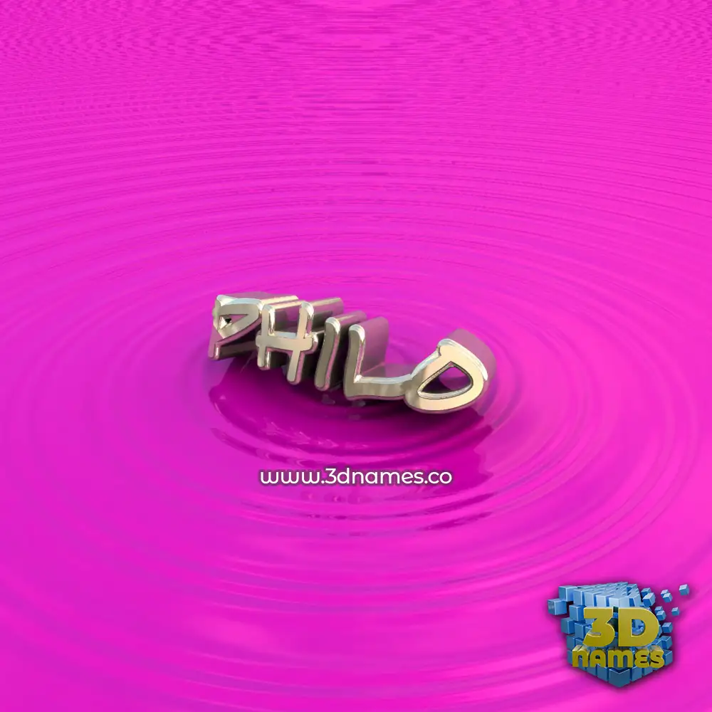 philo in Pink Graffiti style - 3D name wallpaper
