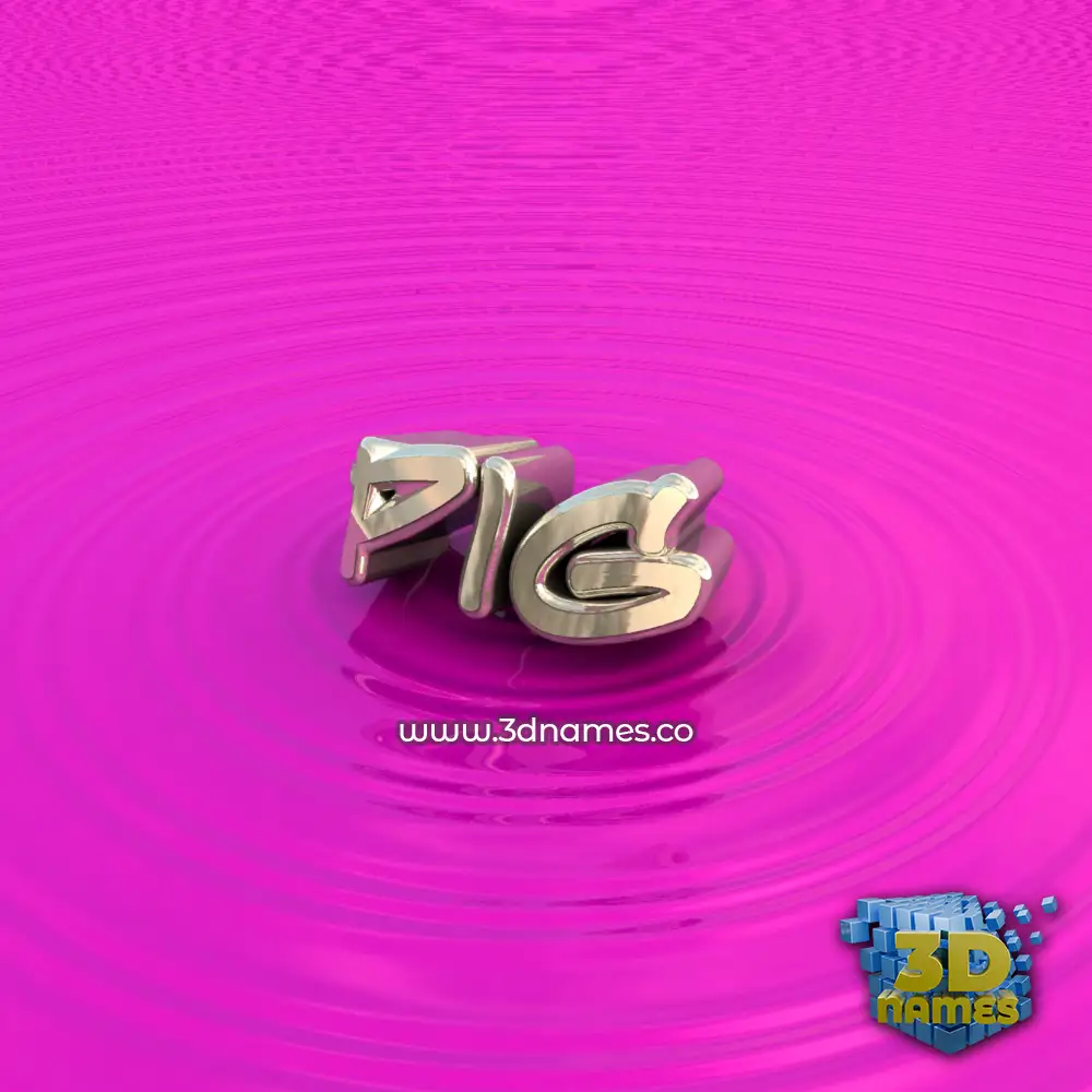 pig in Pink Graffiti style - 3D name wallpaper