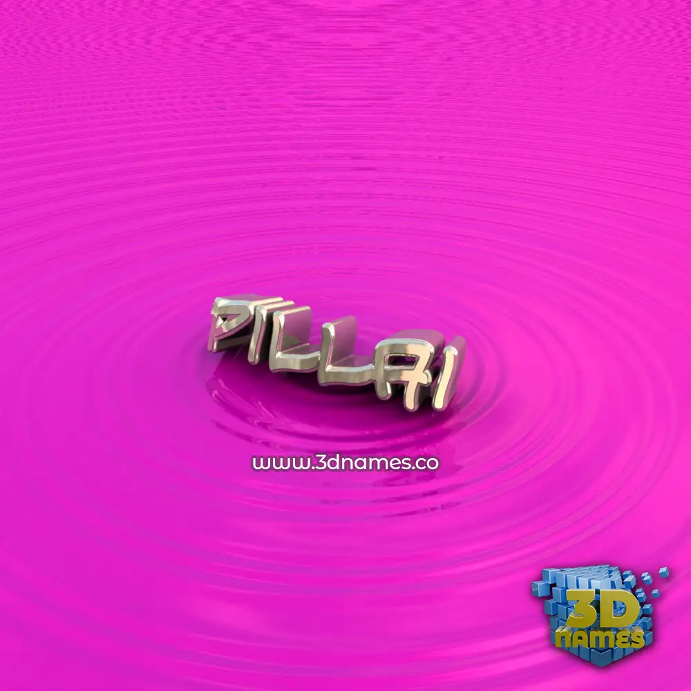 pillai in Pink Graffiti style - 3D name wallpaper