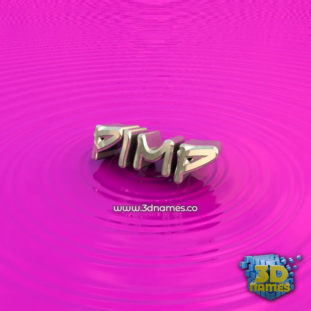 pimp in Pink Graffiti style - 3D name wallpaper