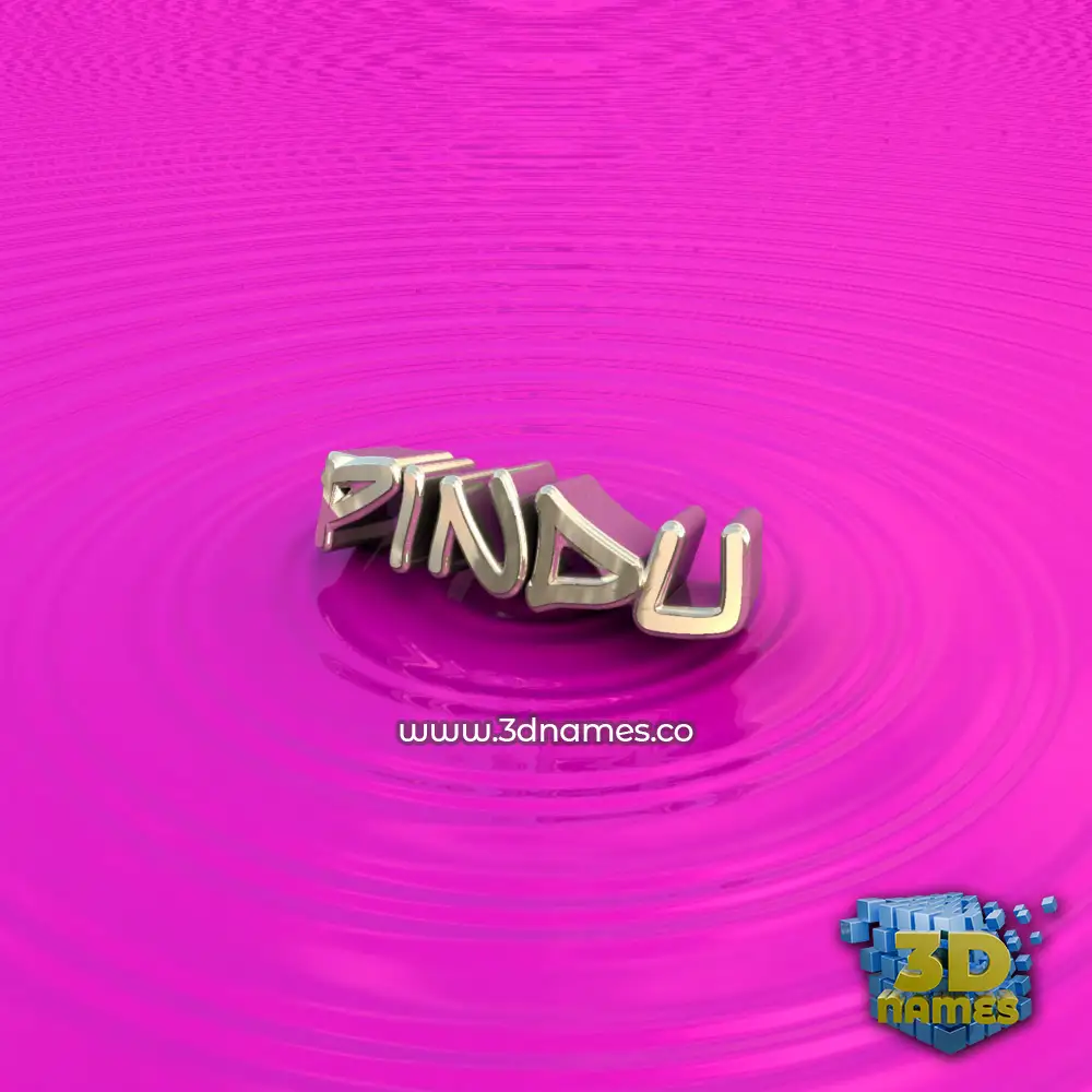 pindu in Pink Graffiti style - 3D name wallpaper
