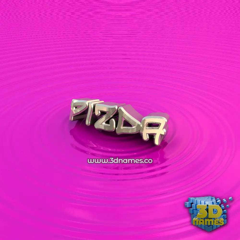 pizda in Pink Graffiti style - 3D name wallpaper