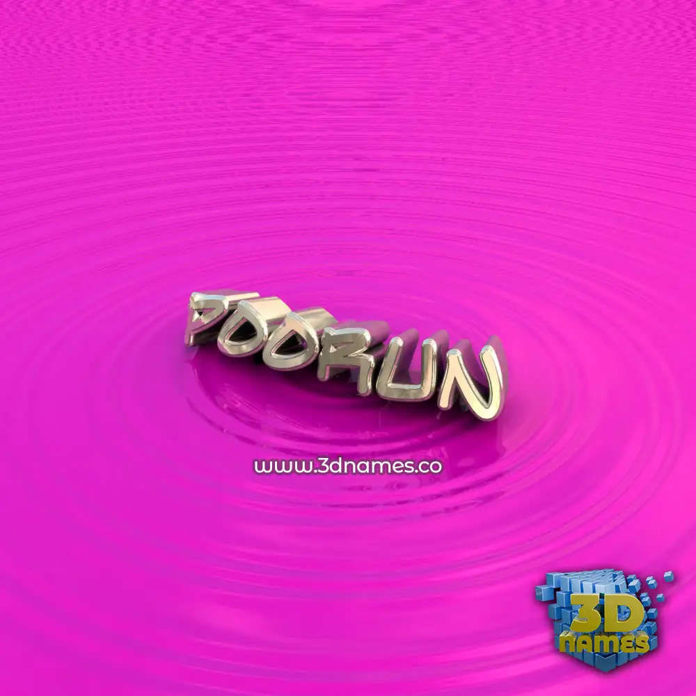 poorun in Pink Graffiti style - 3D name wallpaper