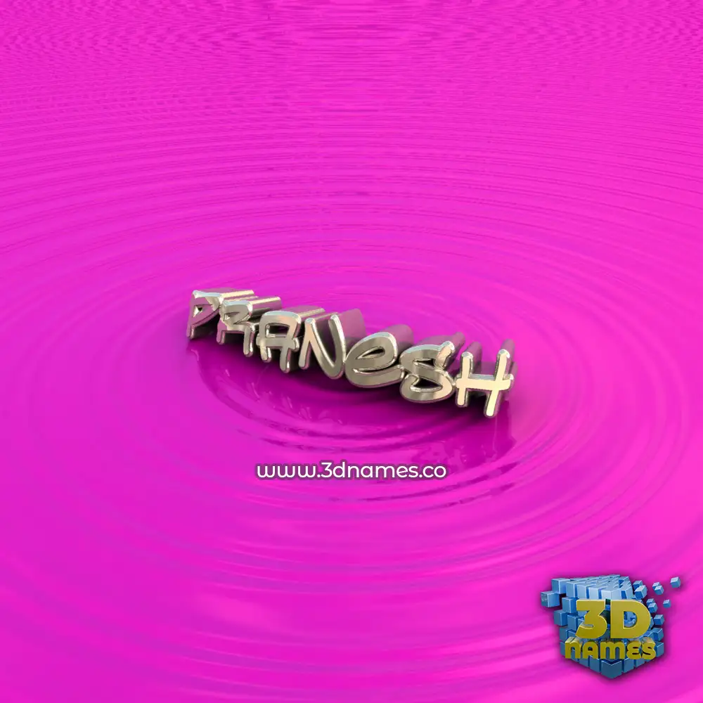 pranesh in Pink Graffiti style - 3D name wallpaper