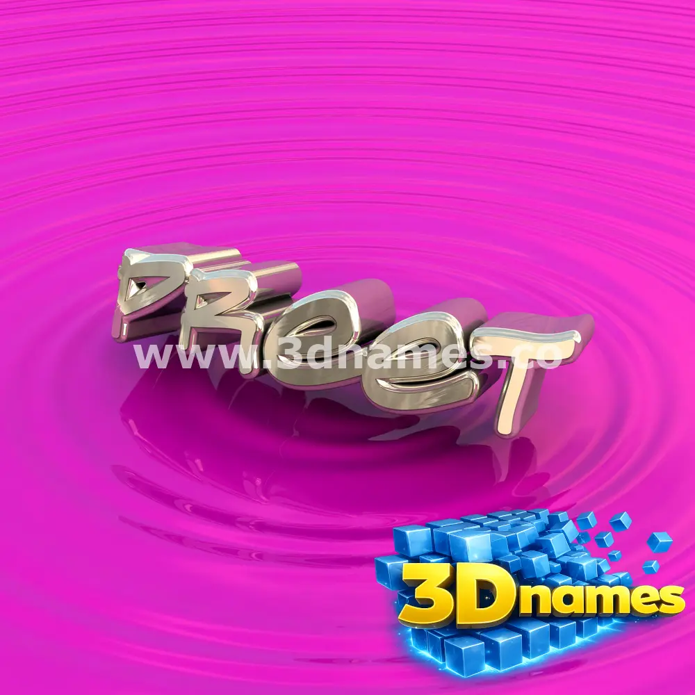 preet in Pink Graffiti style - 3D name wallpaper