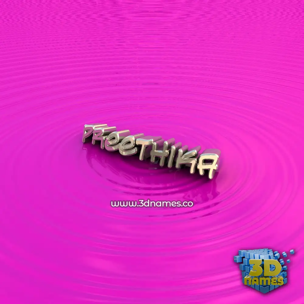 preethika in Pink Graffiti style - 3D name wallpaper