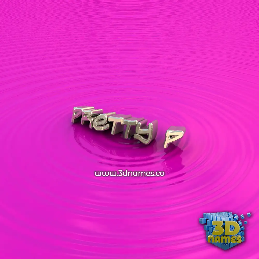 pretty p in Pink Graffiti style - 3D name wallpaper