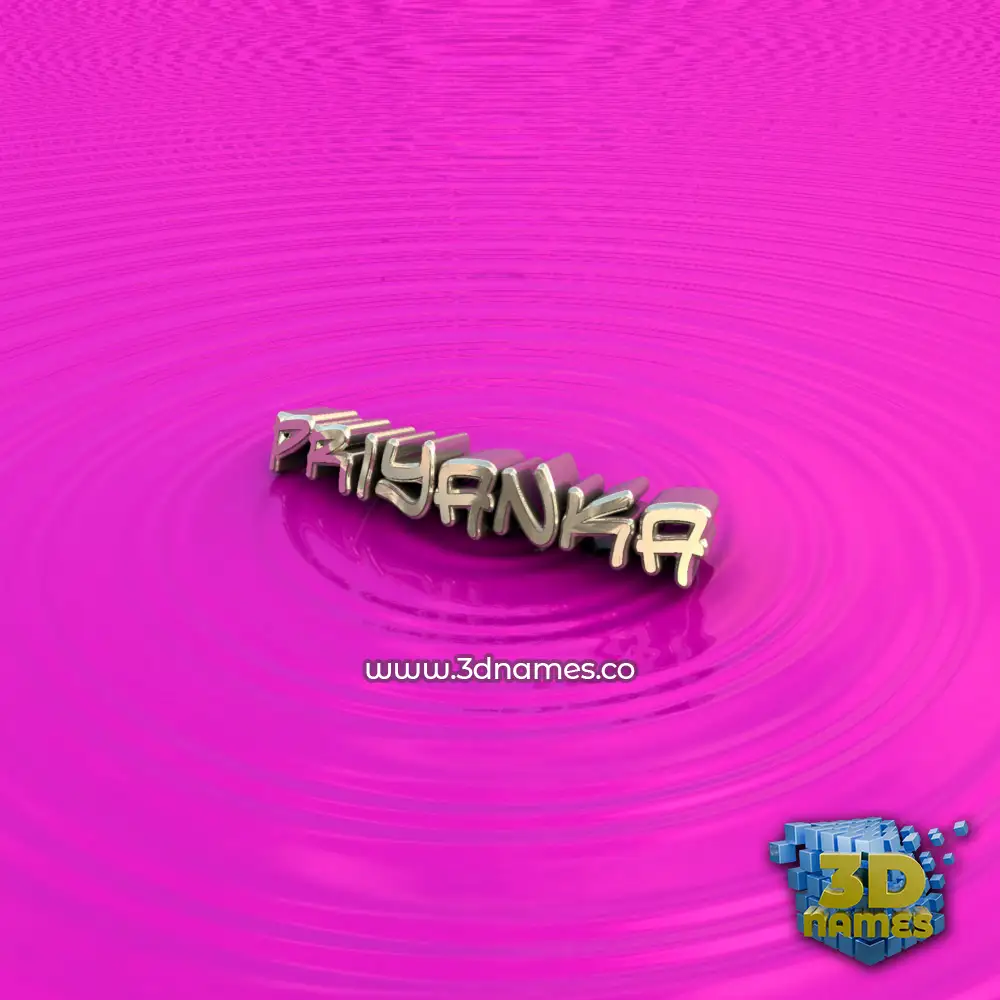 priyanka in Pink Graffiti style - 3D name wallpaper
