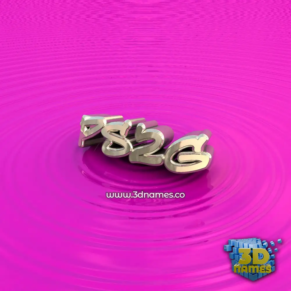 ps2g in Pink Graffiti style - 3D name wallpaper