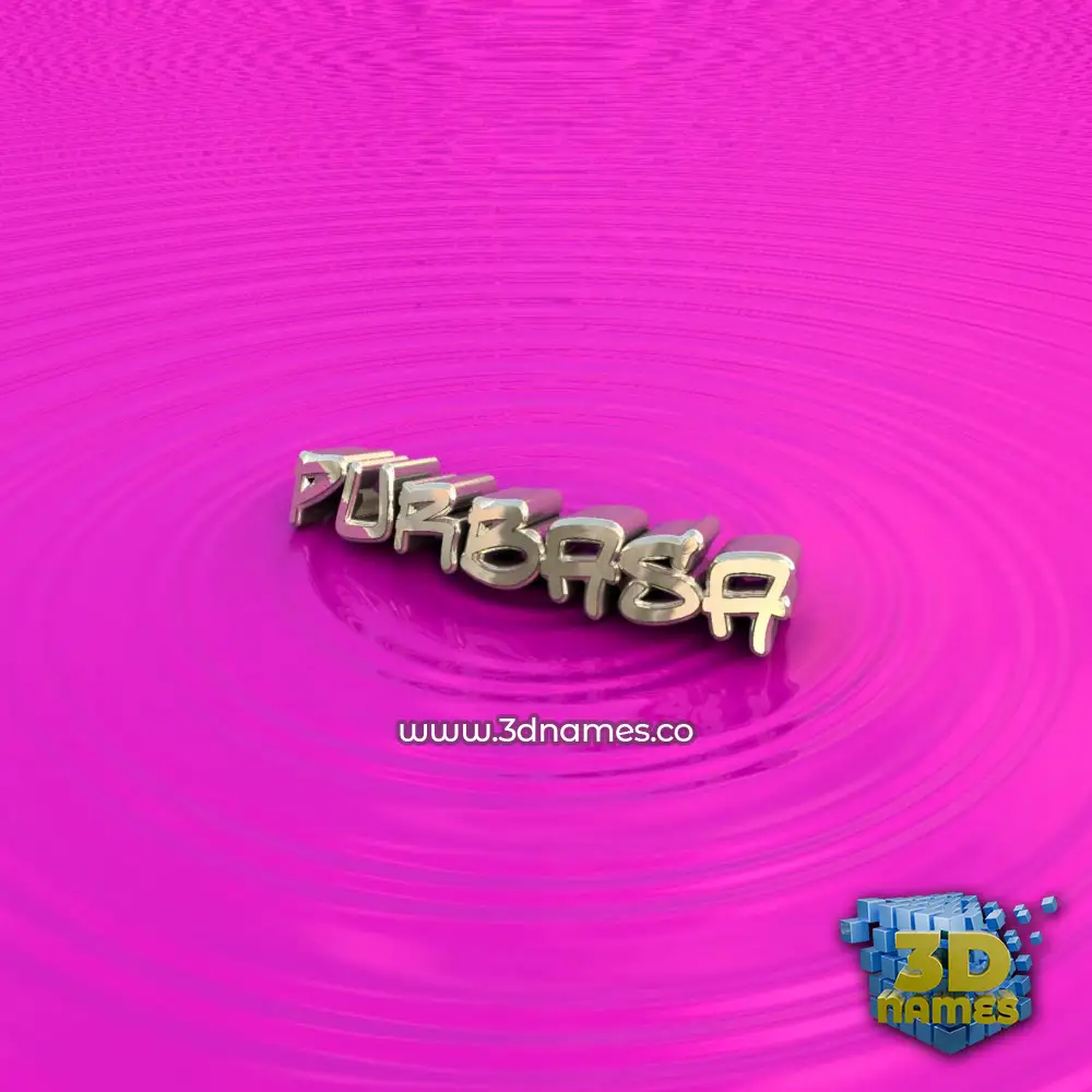 purbasa in Pink Graffiti style - 3D name wallpaper