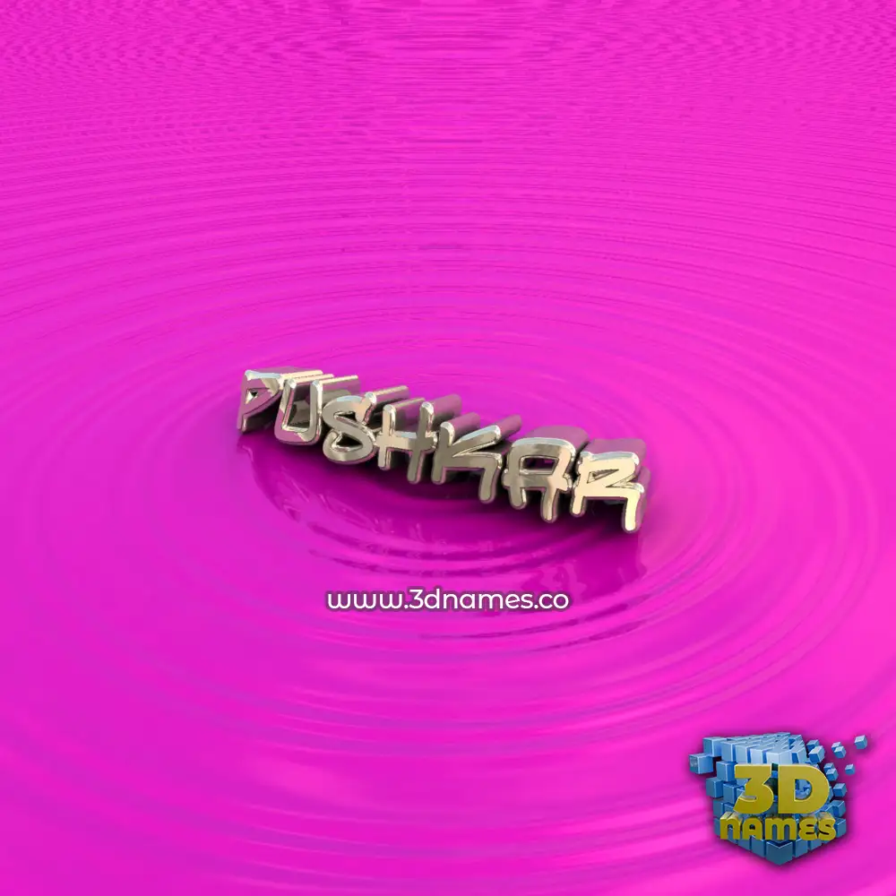 pushkar in Pink Graffiti style - 3D name wallpaper