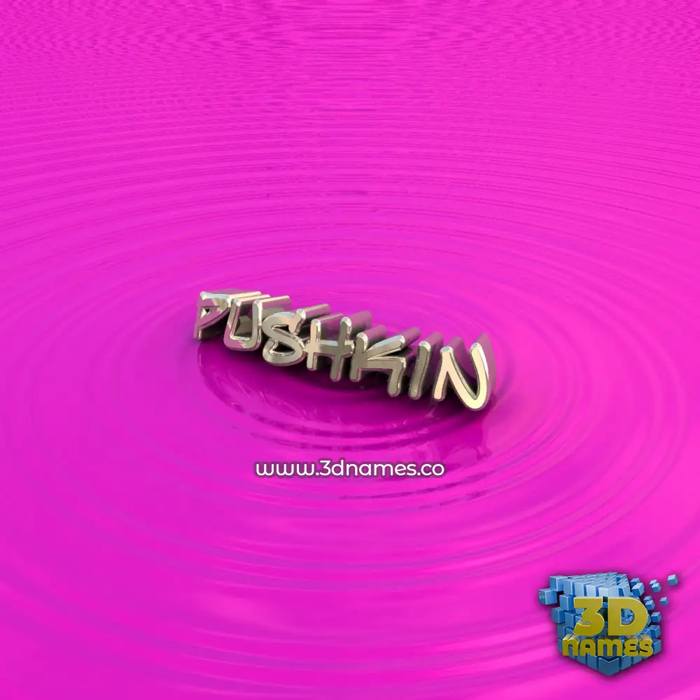 pushkin in Pink Graffiti style - 3D name wallpaper