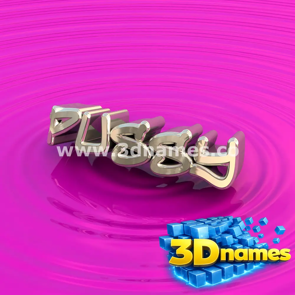 pussy in Pink Graffiti style - 3D name wallpaper