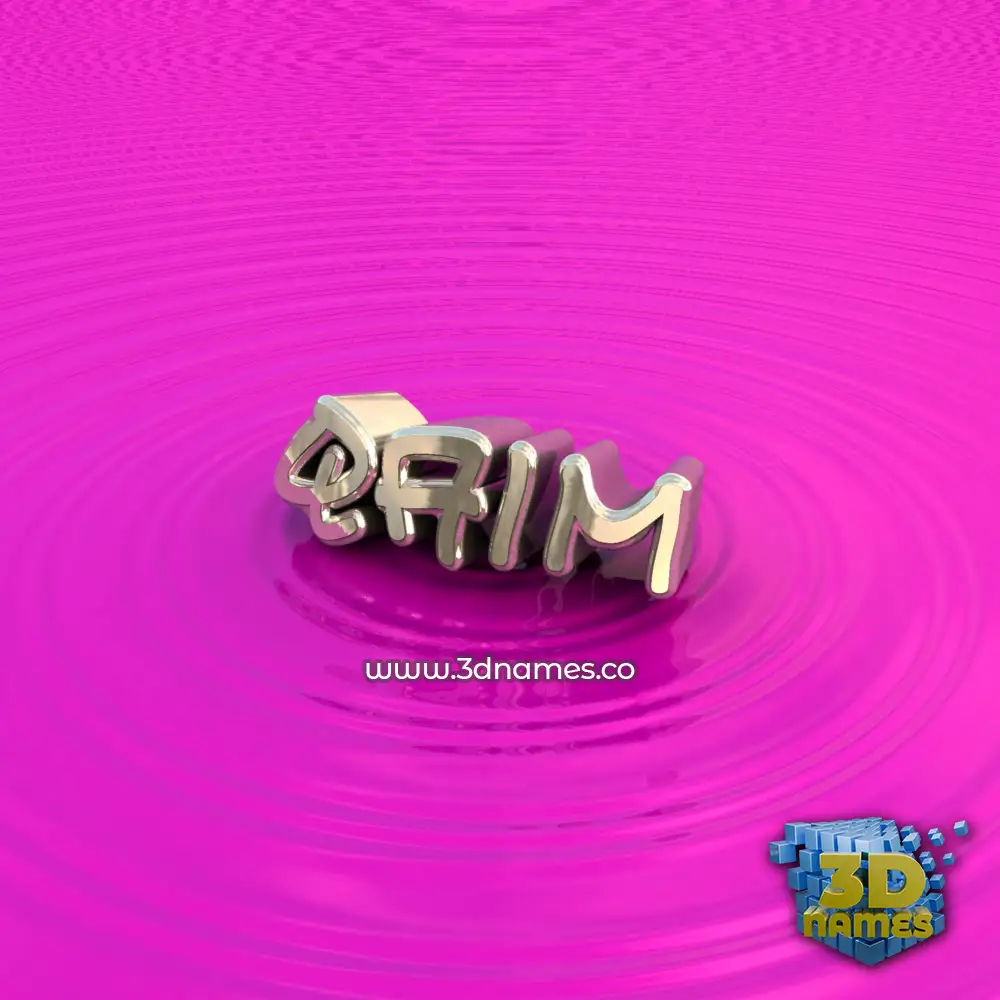qaim in Pink Graffiti style - 3D name wallpaper