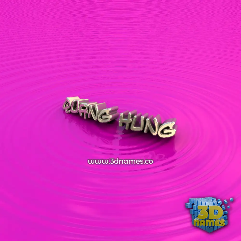 quang hung in Pink Graffiti style - 3D name wallpaper