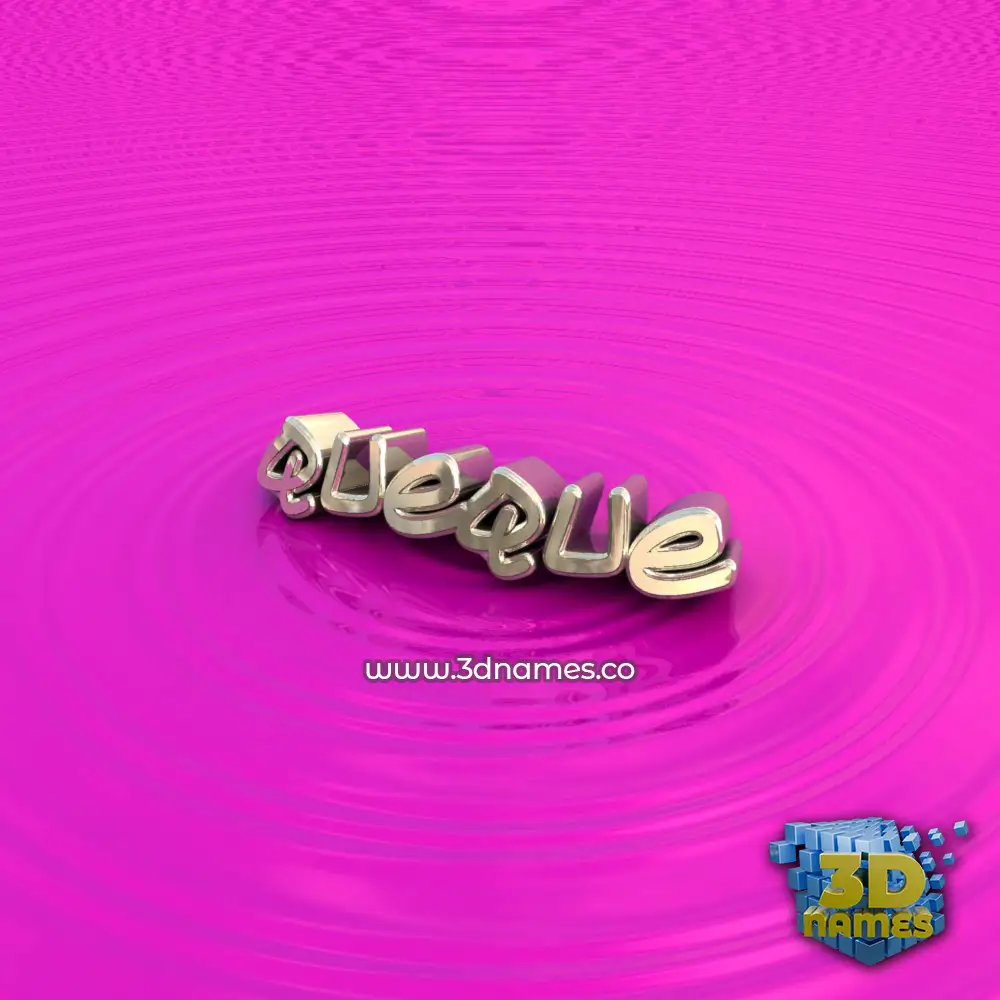 queque in Pink Graffiti style - 3D name wallpaper