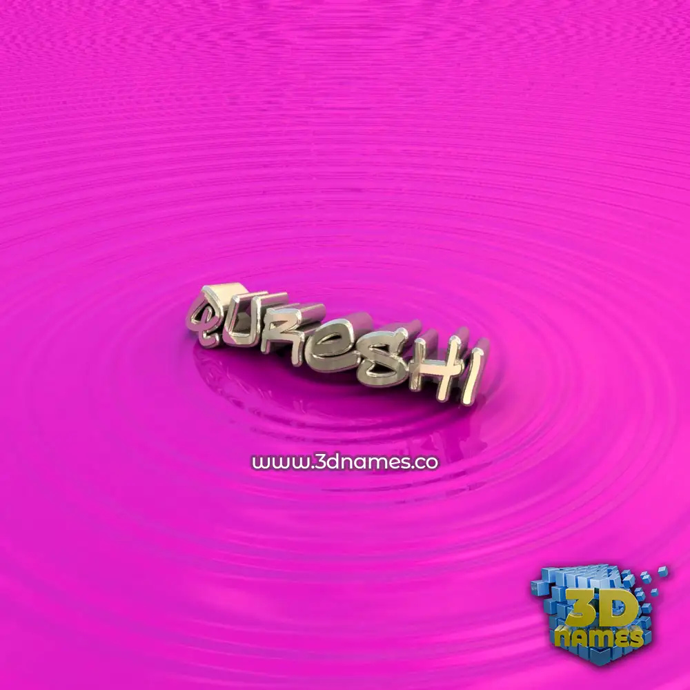 qureshi in Pink Graffiti style - 3D name wallpaper