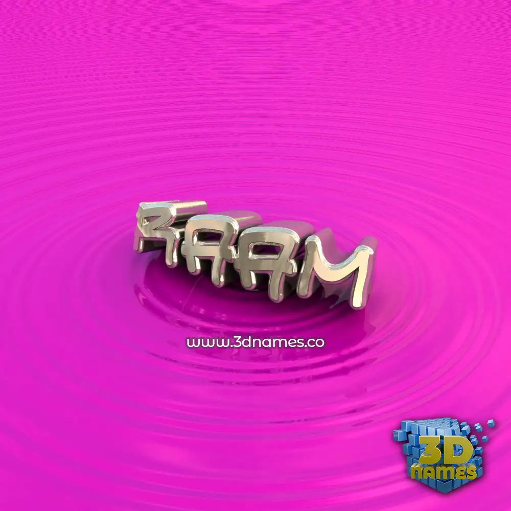 raam in Pink Graffiti style - 3D name wallpaper