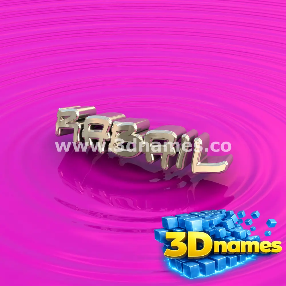 rabail in Pink Graffiti style - 3D name wallpaper