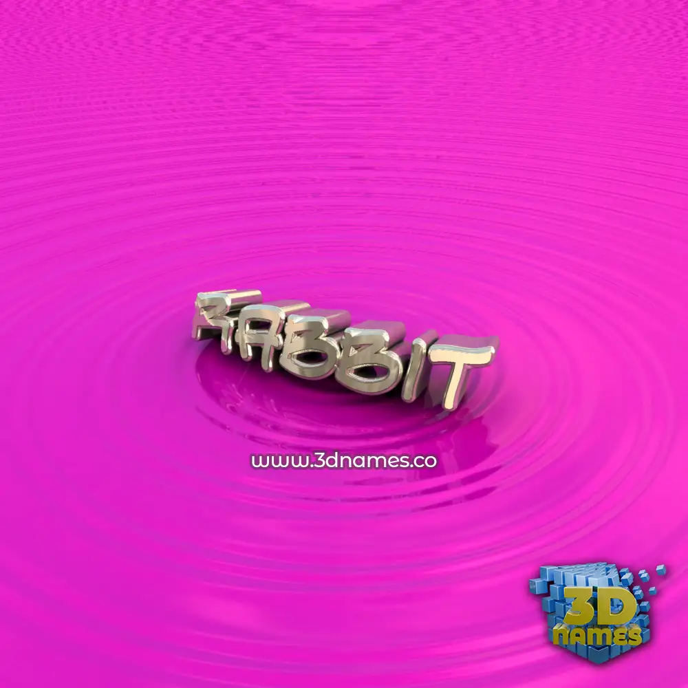 rabbit in Pink Graffiti style - 3D name wallpaper