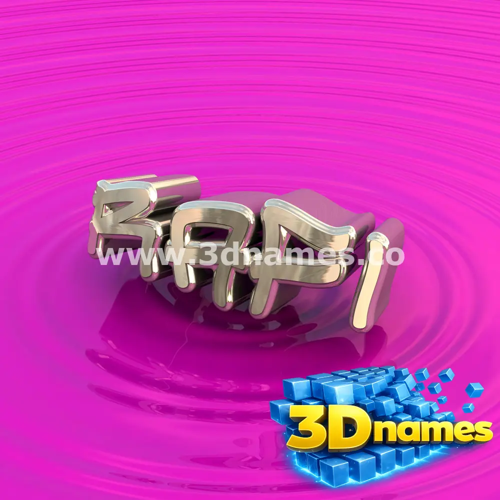 rafi in Pink Graffiti style - 3D name wallpaper