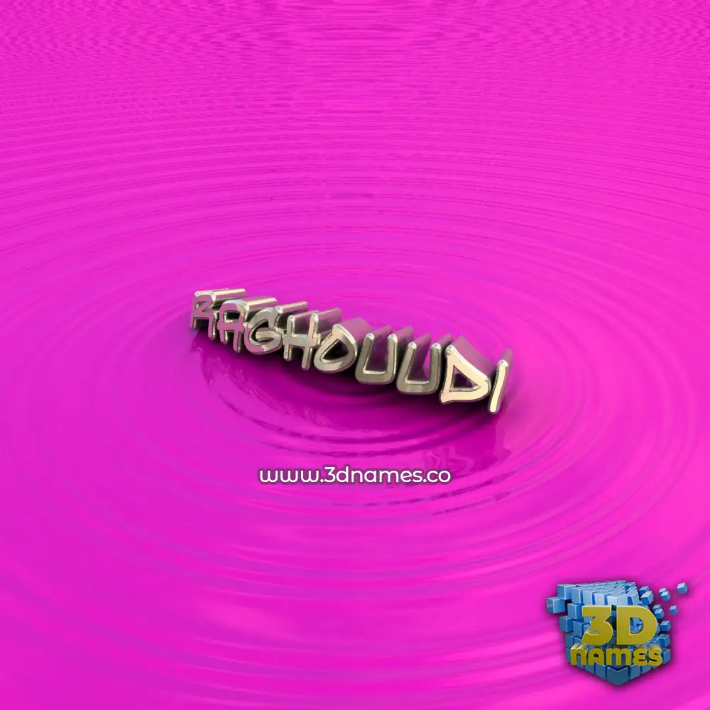 raghouudi in Pink Graffiti style - 3D name wallpaper