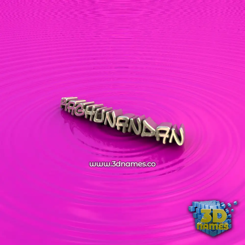 raghunandan in Pink Graffiti style - 3D name wallpaper