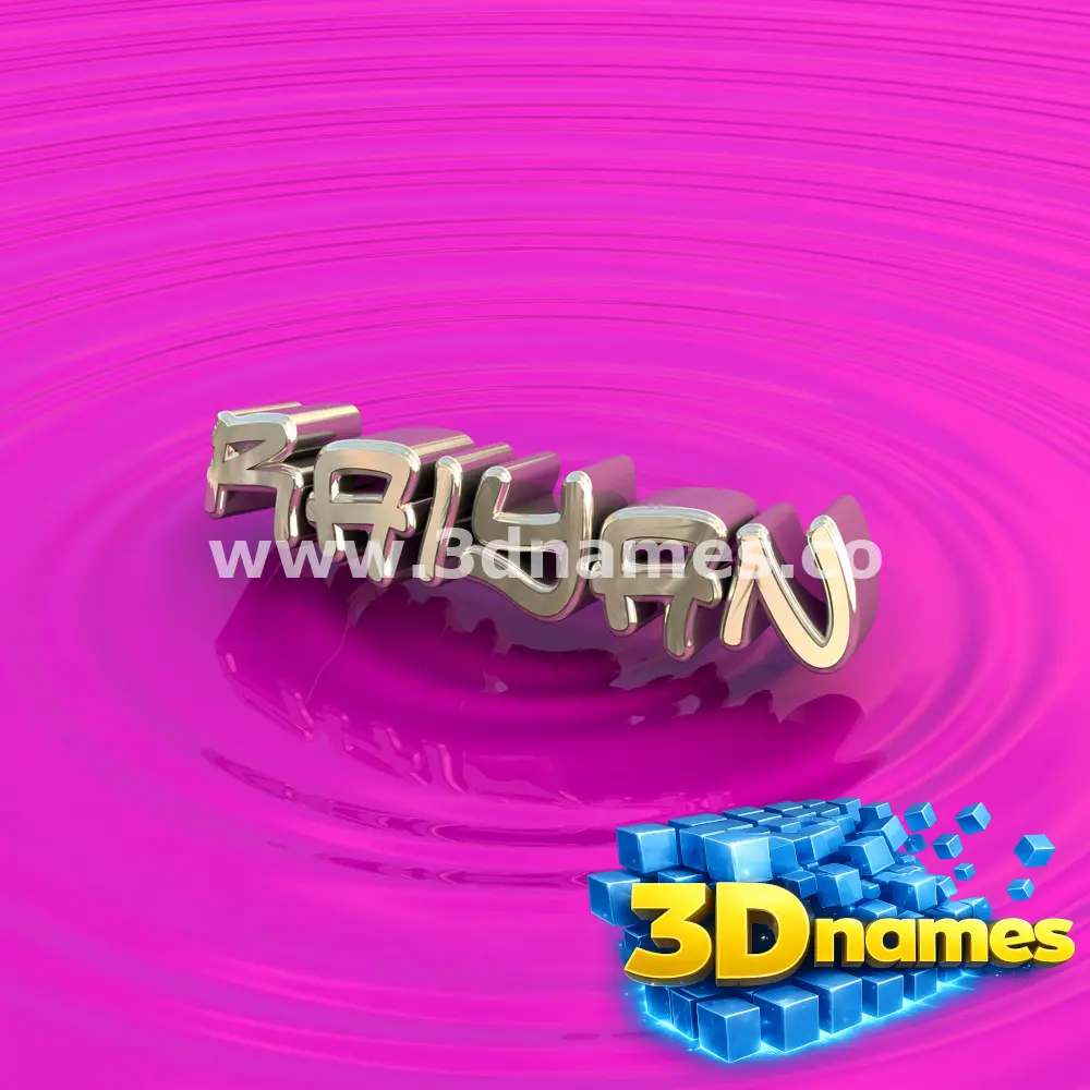 raiyan in Pink Graffiti style - 3D name wallpaper