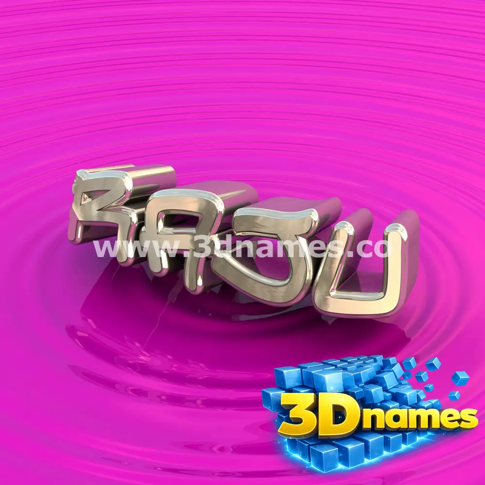 raju in Pink Graffiti style - 3D name wallpaper