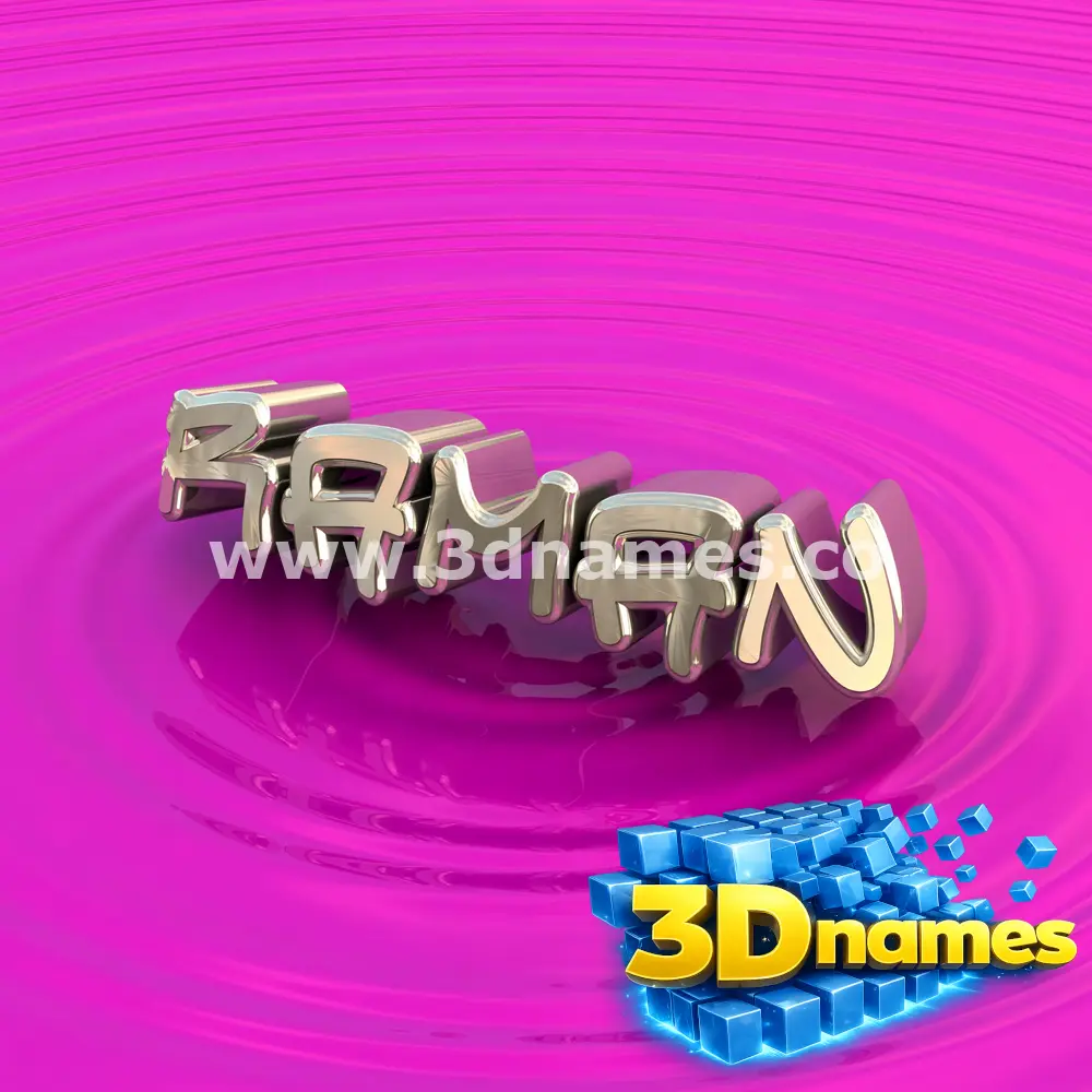 raman in Pink Graffiti style - 3D name wallpaper