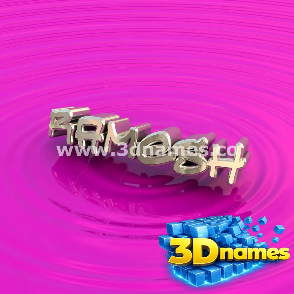ramesh in Pink Graffiti style - 3D name wallpaper