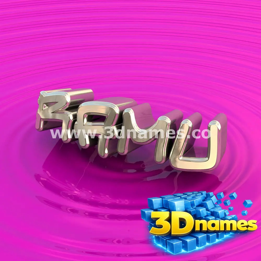 ramu in Pink Graffiti style - 3D name wallpaper