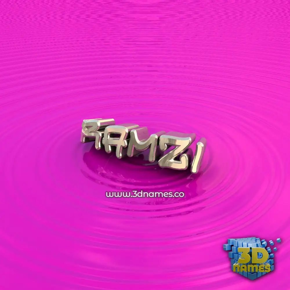 ramzi in Pink Graffiti style - 3D name wallpaper