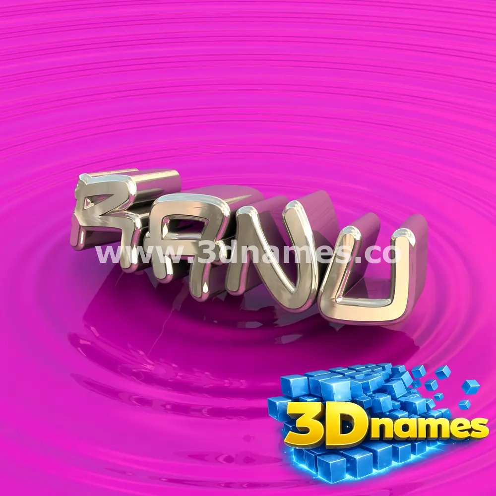 ranu in Pink Graffiti style - 3D name wallpaper