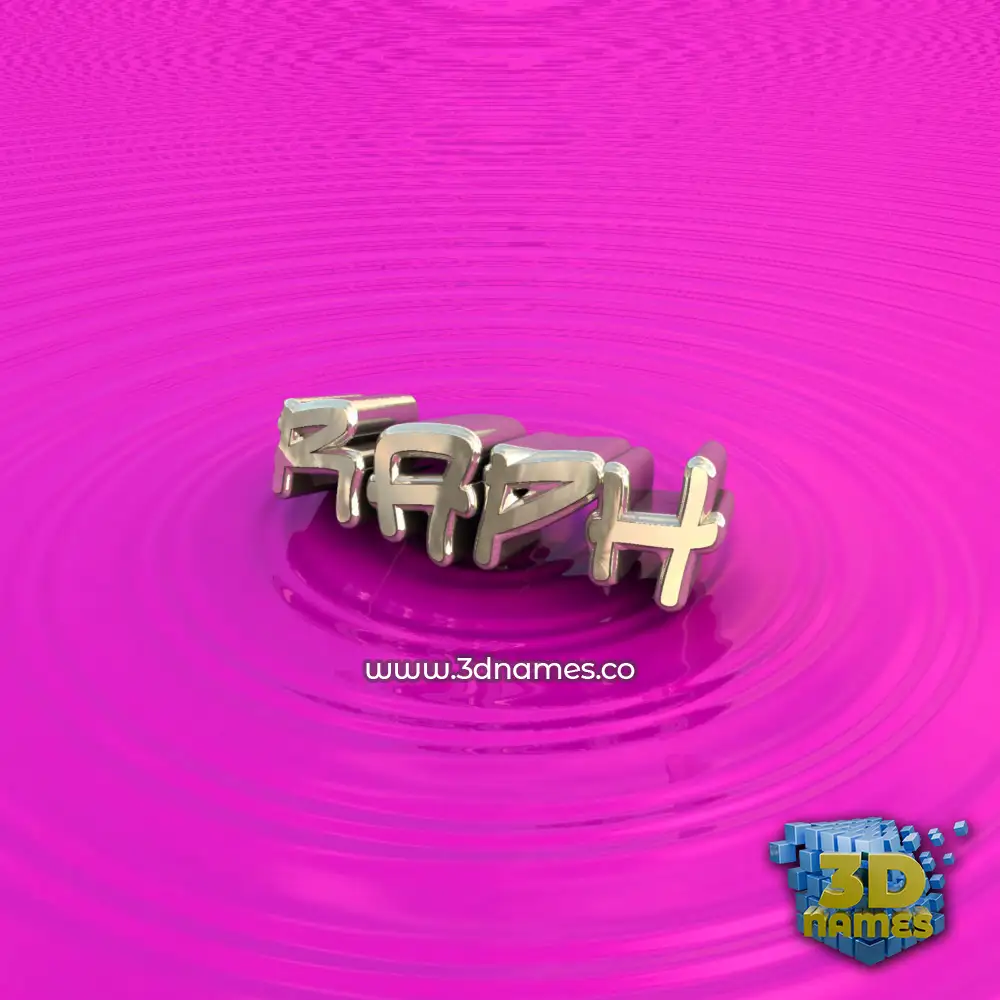 raph in Pink Graffiti style - 3D name wallpaper