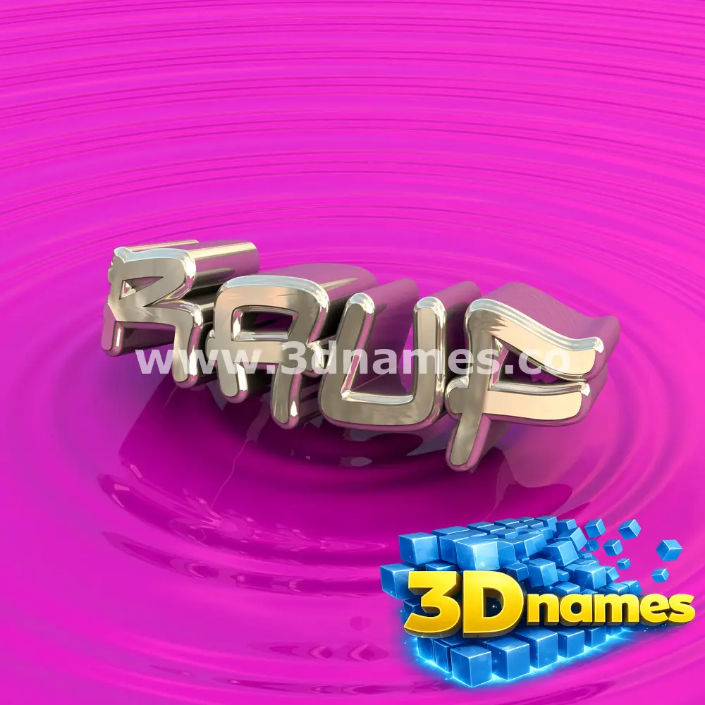 rauf in Pink Graffiti style - 3D name wallpaper