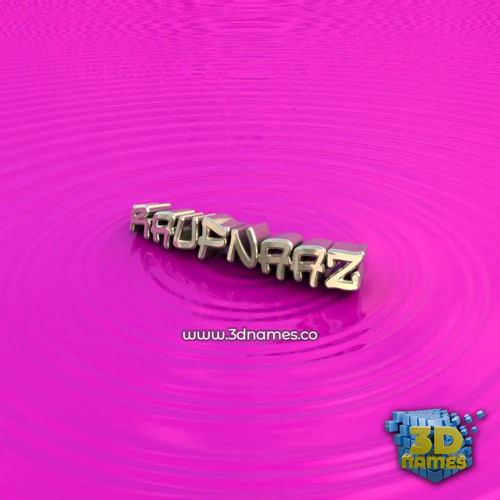 raufnaaz in Pink Graffiti style - 3D name wallpaper