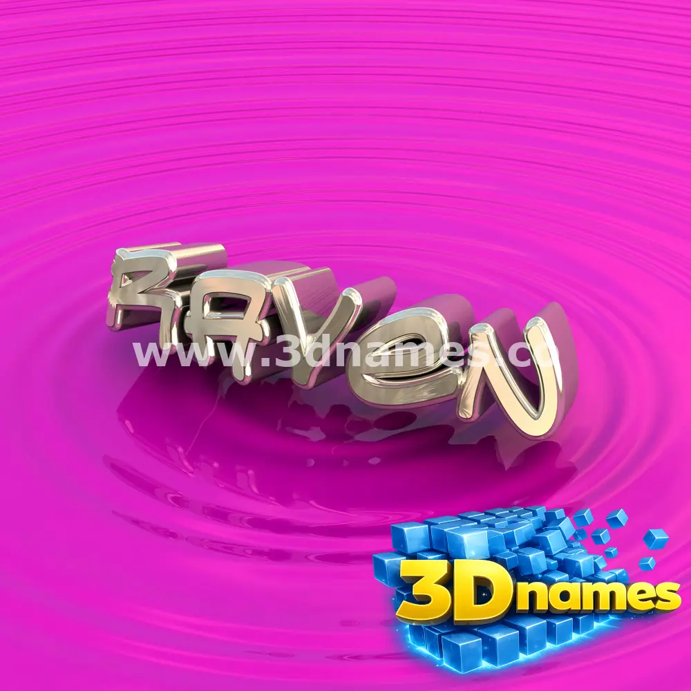 raven in Pink Graffiti style - 3D name wallpaper