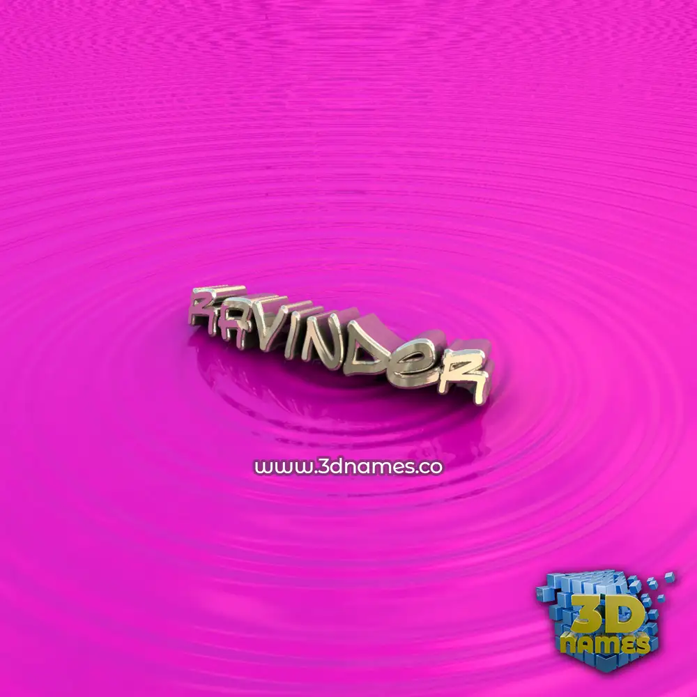 ravinder in Pink Graffiti style - 3D name wallpaper