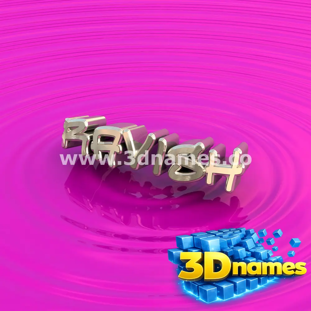 ravish in Pink Graffiti style - 3D name wallpaper