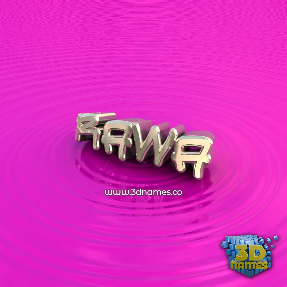 rawa in Pink Graffiti style - 3D name wallpaper