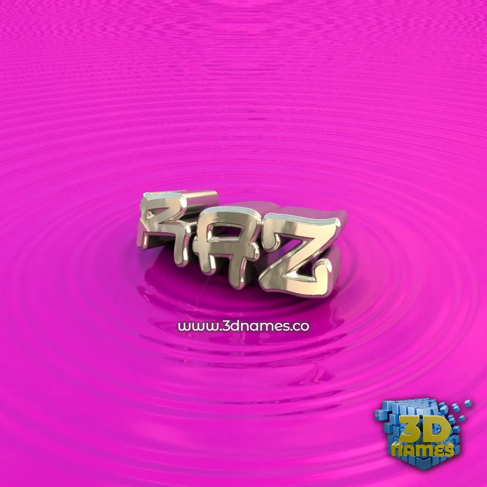 raz in Pink Graffiti style - 3D name wallpaper