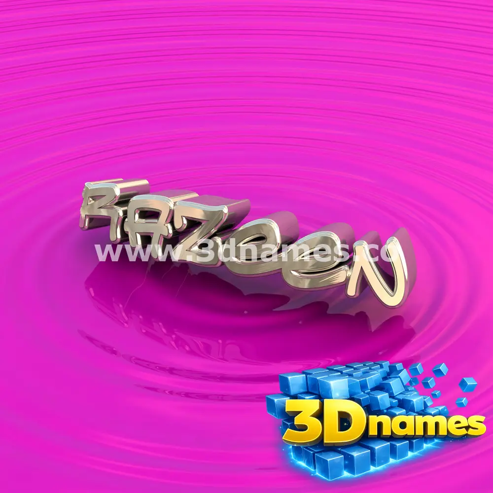 razeen in Pink Graffiti style - 3D name wallpaper