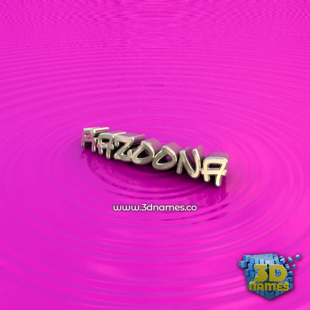 razoona in Pink Graffiti style - 3D name wallpaper