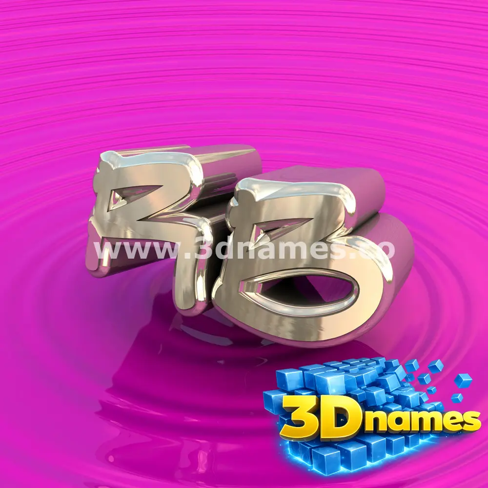 rb in Pink Graffiti style - 3D name wallpaper