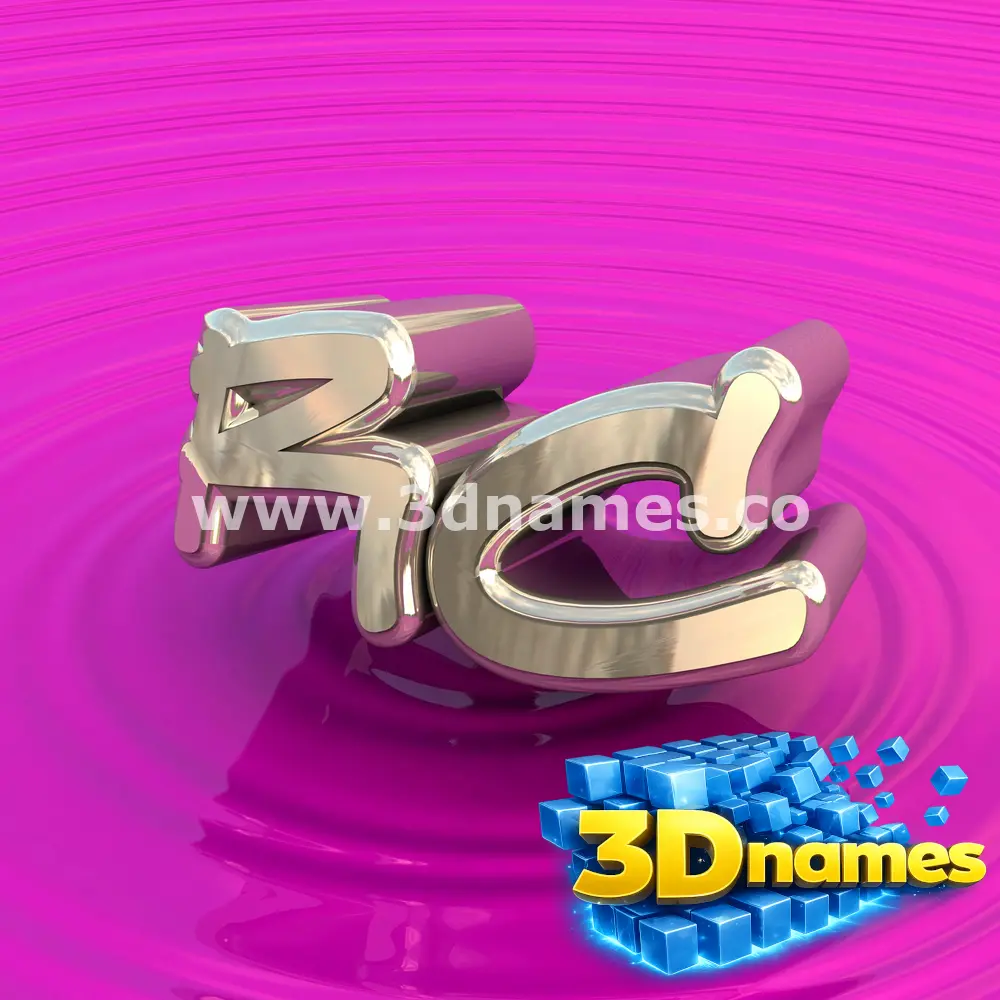 rc in Pink Graffiti style - 3D name wallpaper