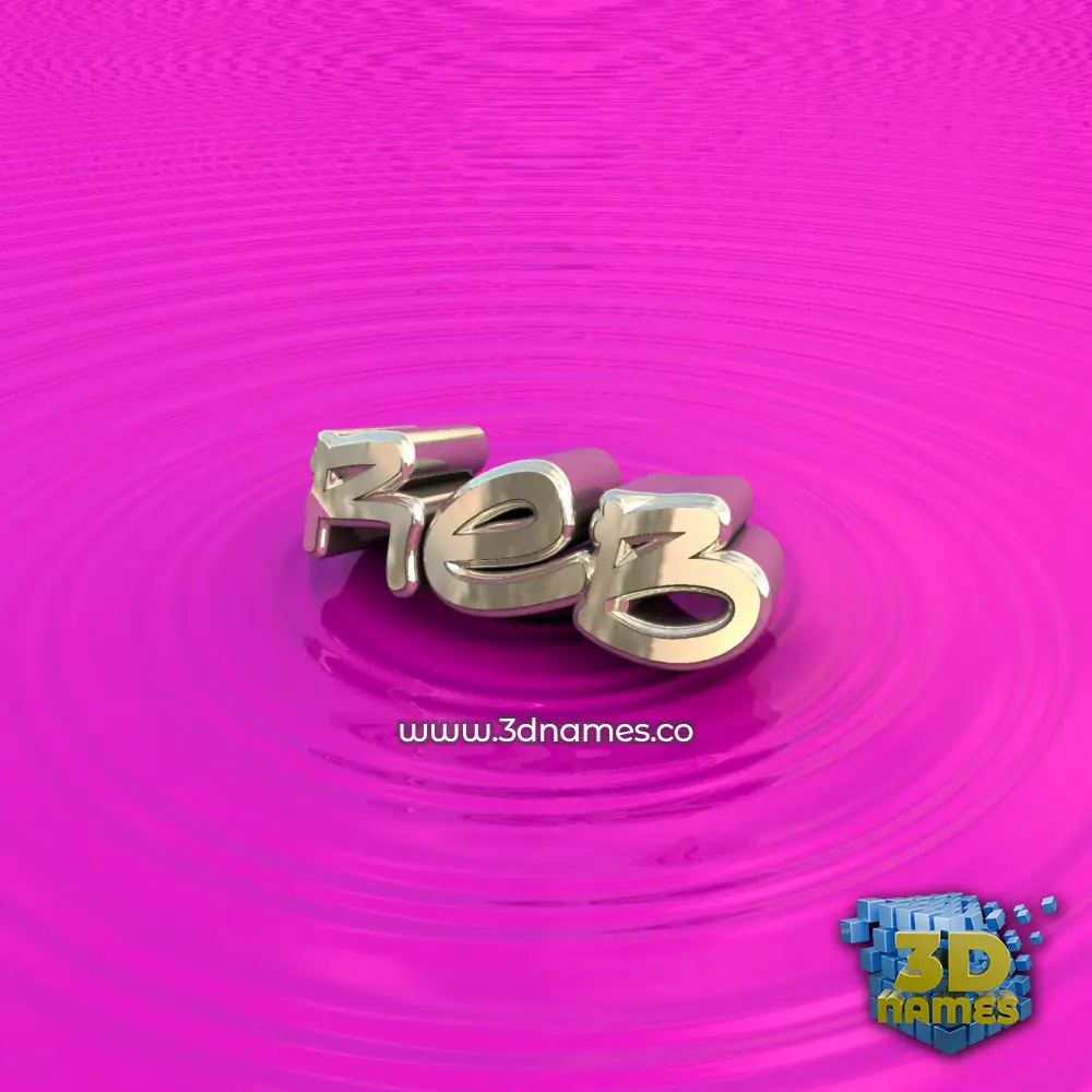 reb in Pink Graffiti style - 3D name wallpaper